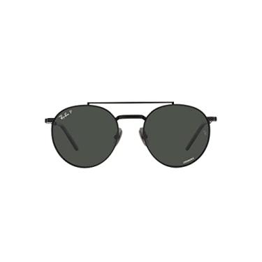 Imagem de Ray-Ban Óculos de sol redondos de titânio Rb8237, Preto/Cinza Escuro Polarizado, 50 mm