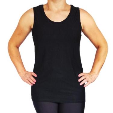 Imagem de Camiseta Feminina Regata Básica Lisa Viscolycra Pp ao Plus Size - PEQU