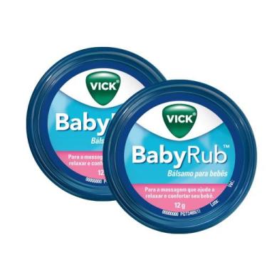 Imagem de Kit 2 Vick BabyRub Bálsamo para Bebês Lata 12g