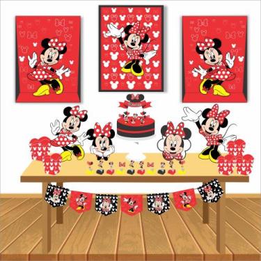 Imagem de Kit Festa Infantil Minnie Vermelha Decoração Lembrancinha Menina - Cg 