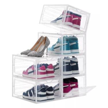 Imagem de Kit 12 Organizador Box Plastico Acrílico Transparente Sapato - Shark B