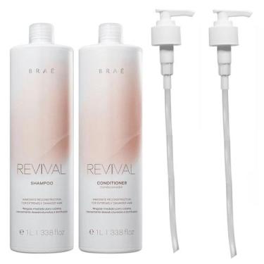 Imagem de Braé Revival shampoo 1 Litro + Condicionador 1 Litro + Válvulas Pump