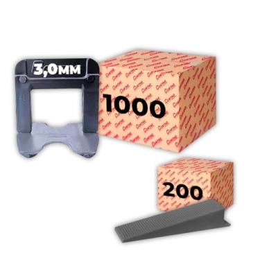 Imagem de Espaçador Nivelador Cortag 3,0 mm Eco C/ 1000 Pçs + Cunhas Niveladora Eco C/200 Pçs P/Azulejo Cerâmica Porcelanato Profissional - Prata