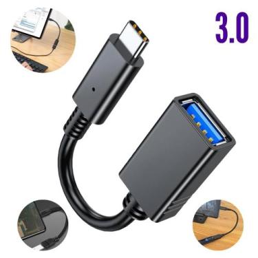 Imagem de Cabo OTG Tipo-C Pendrive USB 3.0 Femea Celular Smartphone - CABO TIPO 