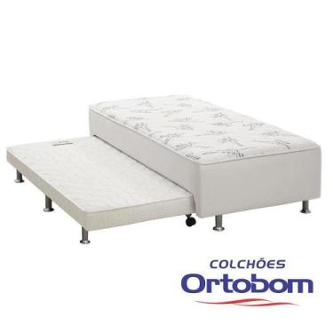 Imagem de Conjugado Solteiro com Cama Auxiliar material sintético Branco 88x188x
