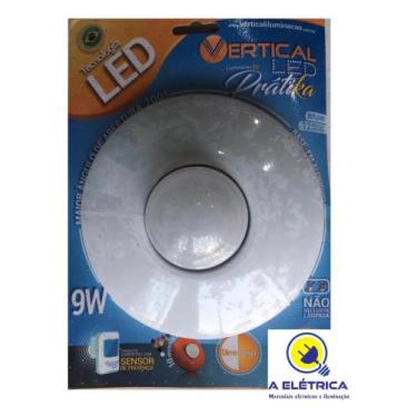 Imagem de plafon circular branco de led 9W 127V 6000k - vertical