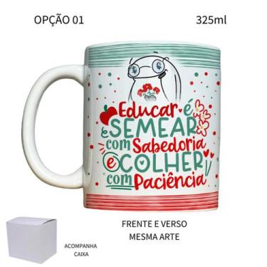 Imagem de Caneca 325ml Flork Professor Educar é semear com sabedoria - LARANJA E