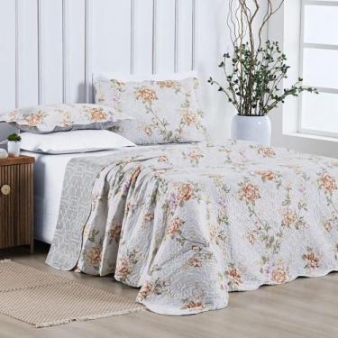 Imagem de Cobre leito Colcha Estampada Casal Dupla Face estampada 3p - Nathalia 
