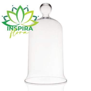 Imagem de Redoma Cúpula De Vidro Com Pegador 13,5x22cm Decoração Floral Religios