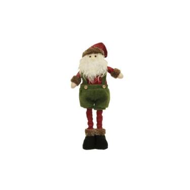 Imagem de Papai Noel Scoth Tecido em Pé Retratil Decoração Natal 45CM - Magizi