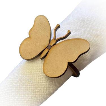 Imagem de 12 Argolas Porta Guardanapos Anel Borboleta em MDF - Artpical