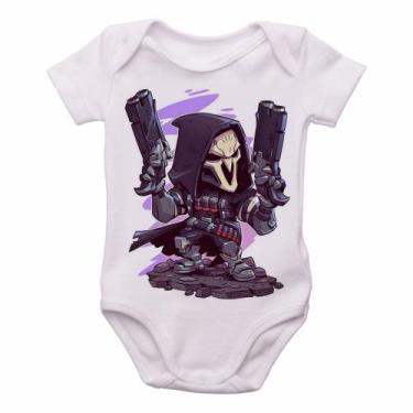 Imagem de body nenê criança roupa bebê Reaper Overwatch  - Empório Dutra, P   ( 