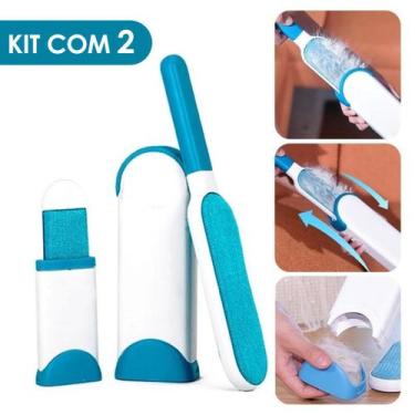 Imagem de Escova Tira Pelos Pet Fur Removedora Roupa Sofa Kit Com 2 - jotahshop