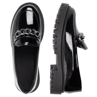 Imagem de Sapato Mocassim Tratorado Feminino - ZATURE STORE, Preto verniz, 35