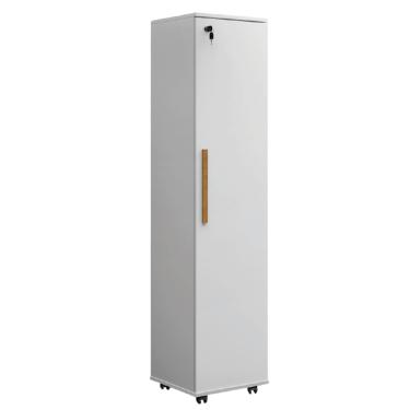 Imagem de Armário Multiuso Lavanderia Com Chave e Rodízios 1 Porta Lune Branco J&A