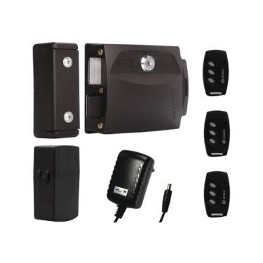 Imagem de Kit fechadura f90 3 controles tx deco fonte e receptor tvbox - IPEC
