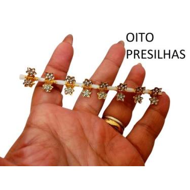 Imagem de Mini piranha presilha de cabelo infantil de brilho com 8 - FASHION JEW