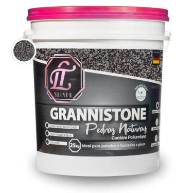 Imagem de Massa Para Efeito Pedras Naturais Grannistone 25 Kg - LT Shiner, Marro