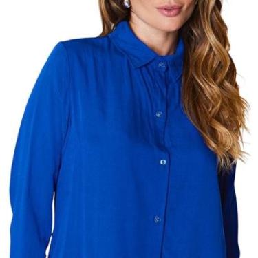 Imagem de Camisas Social Feminina Classica Blusa Lisa Com Manga Longa-Feminino