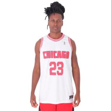 Imagem de Regata Basquete Masculina M10 Performance Chicago 23, Branco, GG