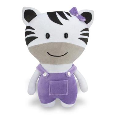 Imagem de Zebra de Pelúcia 30cm Safari Infantil Decoração Quartos e Festas - Toy