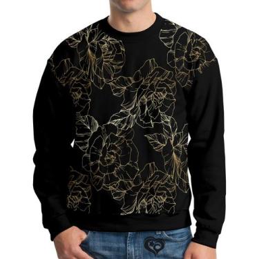 Imagem de Moletom Floral Adulto Florida UNISSEX blusa casaco Dourada - Alemark, 