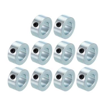 Imagem de PATIKIL Colar de eixo de 1,5 cm diâmetro externo de 1,27 cm de espessura, pacote com 10 argolas de trem de pouso zincado de aço carbono com parafuso de ajuste M6 para indústria de