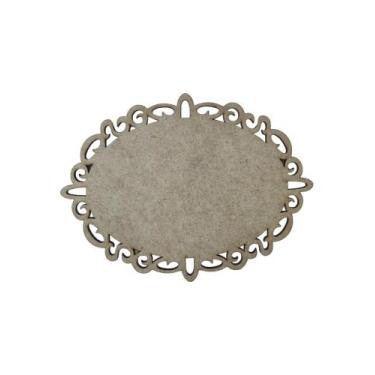 Imagem de Placa Mdf Cru Artesanato Design Oval Arabesco 30Cm - Doce Arte Em Made
