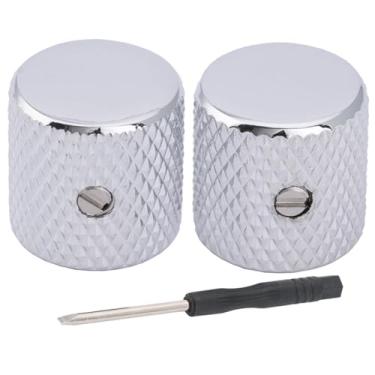 Imagem de Musiclily Pro 6mm Flat Top Knobs Aço com Parafuso para Telecaster Guitarra e Baixo Precision Bass, Cromado(2 Peças)