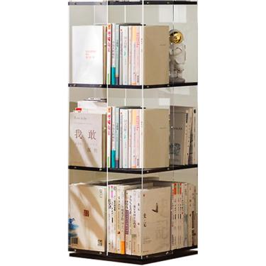 Imagem de Acrílico transparente 360 ​​graus de rotação estante piso estante para escritório estudo casa estante exibição, b, 33.5 * 33.5 * 92cm