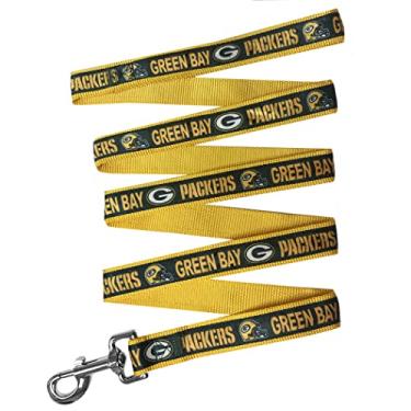 Imagem de Coleira para cães NFL PET Leash Green Bay Packers, coleira para grandes times de futebol para cães e gatos. Uma coleira e coleira para gatos brilhante e colorida licenciada pela NFL