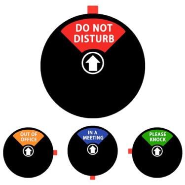 Imagem de Placa de privacidade, não perturbe/Please Knock/Out of Office/in a Meeting Sign, placa de porta de escritório que permite que outros saibam se você está disponível ou não (15 cm, preto)
