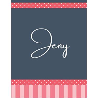 Imagem de Jeny: DOTTED Journal Retro Sketchbook A4 Thick LARGE XL Notebook 200 Pages DOT GRID Paper Vintage Name Gifts For Jeny Luxurious MATTE Cover 8.5"x11"