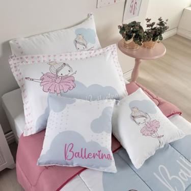 Imagem de Edredom Solteiro Infantil Antialérgico com Lençol Algodão (Bailarina - Lençol Branco)