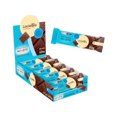 Imagem de Kit com 20 Tabletes de Chocolate ao Leite Crocante Zero Açúcar de 20g cada - Laciella