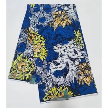 Imagem de Tecido Africano Cera Real Estampa Dourada Soft Pagne Ankara Material de Algodão Prata Nigeriana Gana para Festa de Casamento Vestido para Costurar (Como na imagem-06)