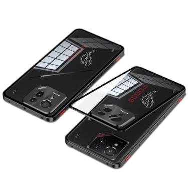 Imagem de QUIETIP Capa compatível com ROG Phone 9 e 9 Pro 5G com protetor de tela, moldura de metal + capa traseira de vidro temperado transparente, preta