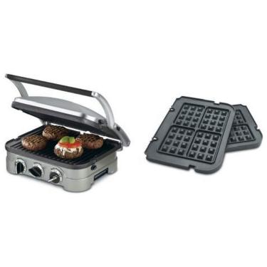 Imagem de Sanduicheira, com placas para waffes, CUISINART GR 4N, Prateado