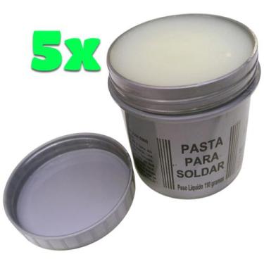 Imagem de Kit 5 Pasta para Soldar Eletrônica Componente Smd Pci Fluxo Soft