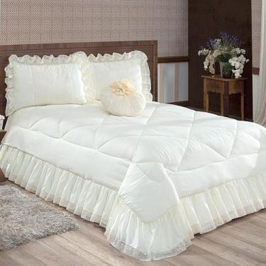 Imagem de Colcha Casal Queen Brisa com Manta alta e Renda com Almofada e Refil 0