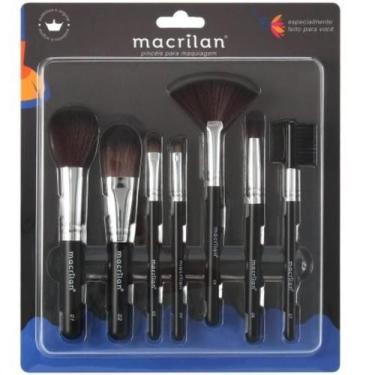 Imagem de Kit Com 7 Pincéis Para Maquiagem Kp9-2a Macrilan Cor Preto