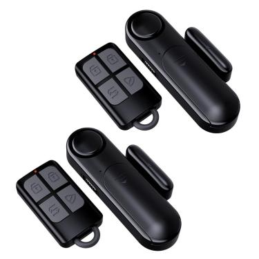 Imagem de Pacote de 2 janelas e portas de alarme METAK com controle remoto de 120 dB preto