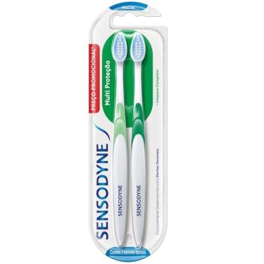 Imagem de Sensodyne Escova de Dente Multi Proteção, Escova Dental com Cerdas Macias, Limpeza Completa, 2 Unidades