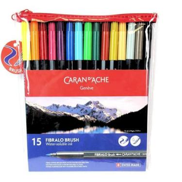 Imagem de Estojo Caneta Fibralo com 15 cores da Caran d'Ache - 186715 - CARANDAC