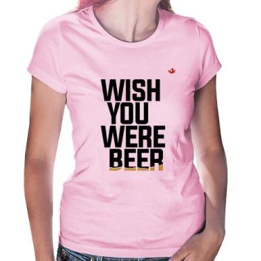 Imagem de Baby Look Wish you were beer - Foca na Moda, Rosa bebê, M