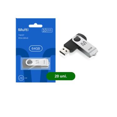 Imagem de Kit Pen Drive Twist 64GB 20 unidades Preto Multi - PD590K