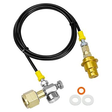 Imagem de Kit de mangueira adaptador de CO2 152 cm adequado para Terra Art Duo, mangueira de conector rápido adaptador de CO2 com manômetro de pressão e válvula de liberação para CGA320 a W21.8-14 Soda Make
