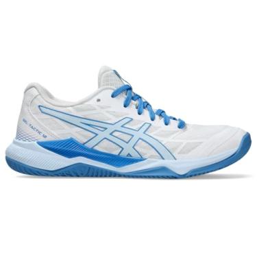 Imagem de ASICS Tênis esportivo feminino Gel-Tactic 12 Indoor, Branco/Azul claro, 39