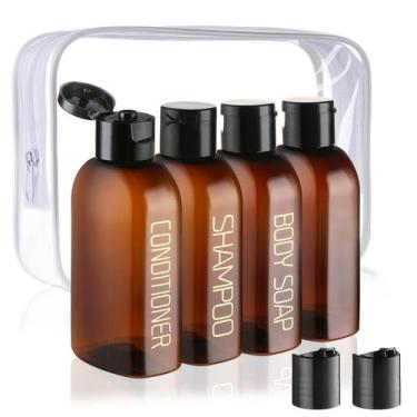 Imagem de Kit Cosywell com 4 Garrafas de Viagem (100ml) + Bolsa para Higiene Pes