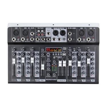 Imagem de Mesa de Som Profissional, 8 Canais, USB, Mixer Digital com Efeitos FX, Entradas XLR, Saída para Fones de Ouvido Mixer de placa de som com Bluetooth,